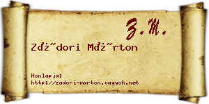 Zádori Márton névjegykártya