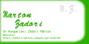 marton zadori business card